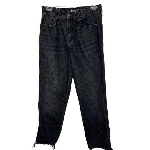 Rewash Juniors Jeans Size 9 short cropped above ankle Black Frayed Hem - Picture 1 of 12